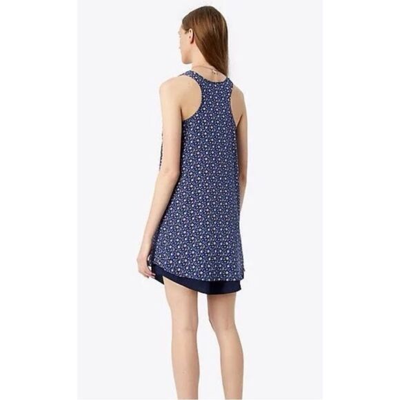 Tory Burch Sydney Dress in Blue Wild Pansy Floral Print - Picture 2 of 9